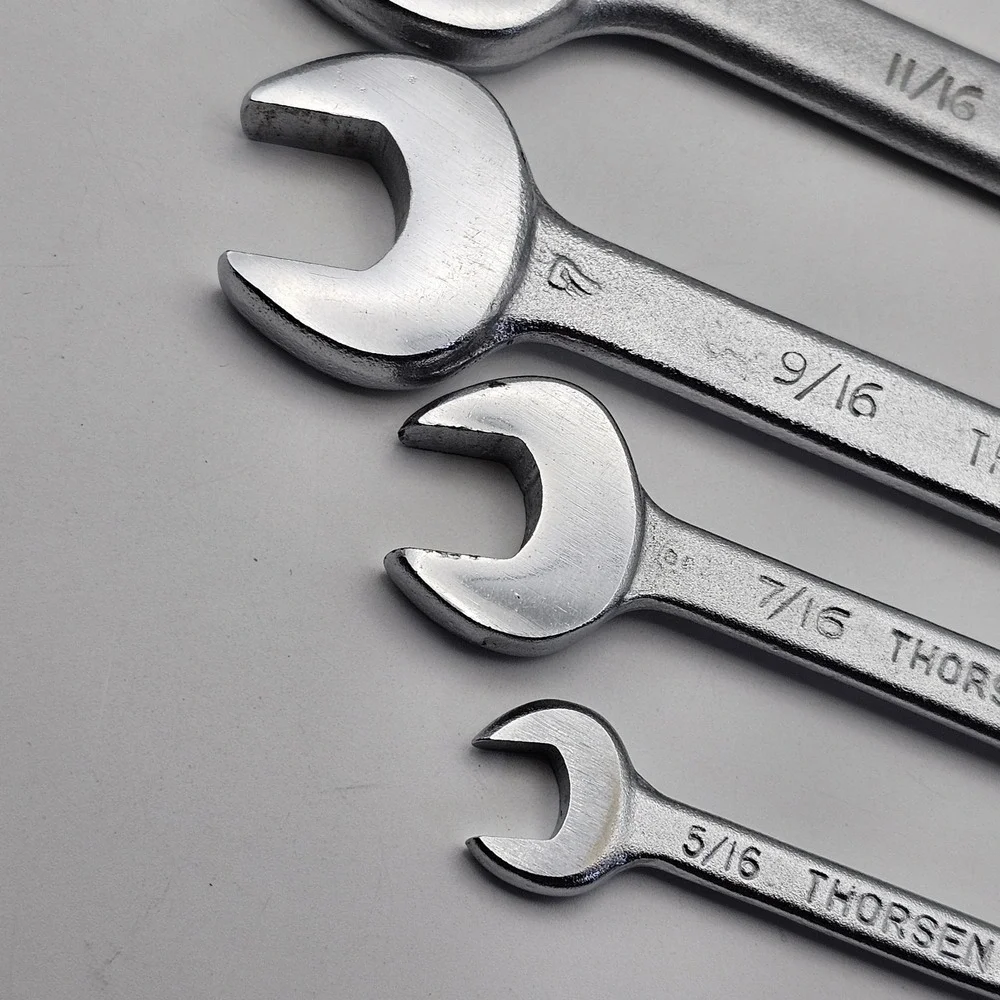 Vintage Thorsen Double Open End Wrench Set 1/4" to 7/8" USA Made Lot Of 6 - Picture 10 of 15